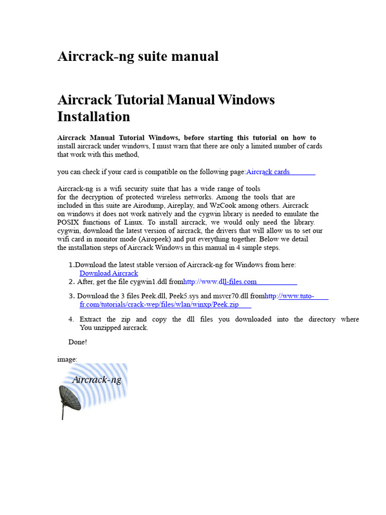 Aircrack-ng Installation Guide for Windows | PDF | Computer Engineering ...
