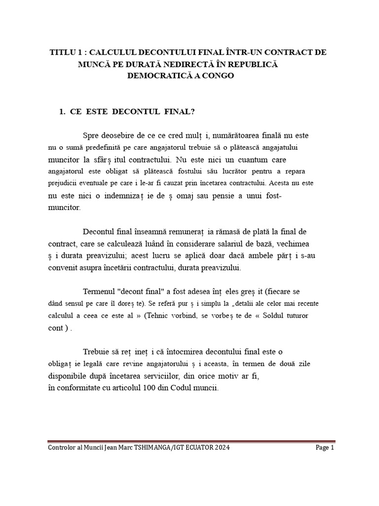 Calculul de Cont Final Tshimanga - 053249 | PDF