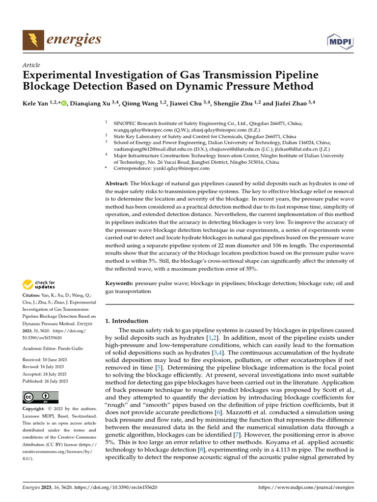 15.experimental Investigation of Gas Transmission Pipeline Blockage ...