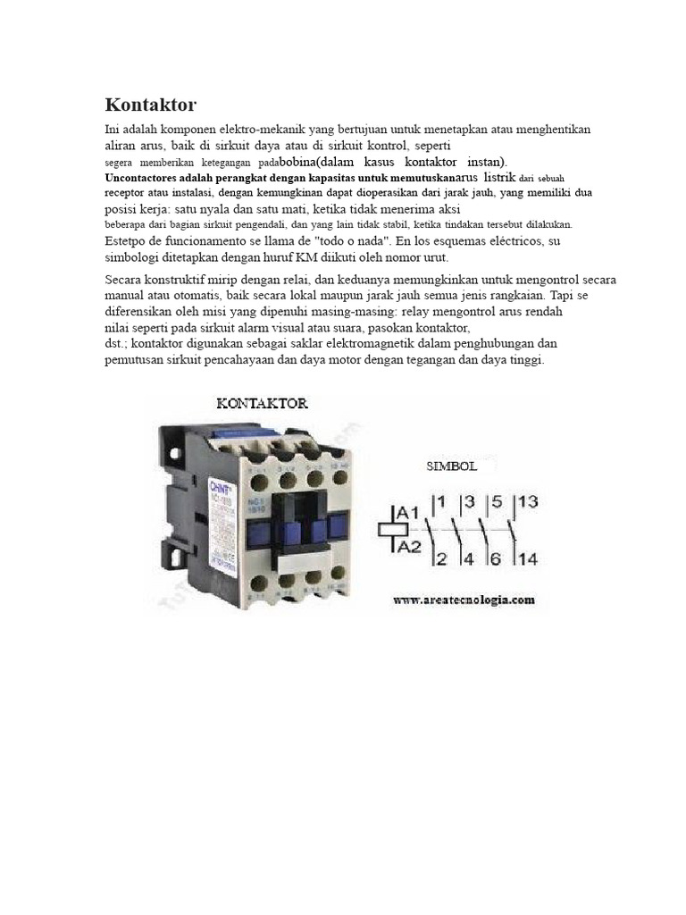 Komponen Elektro-Mekanik: Kontaktor dan Relai | PDF