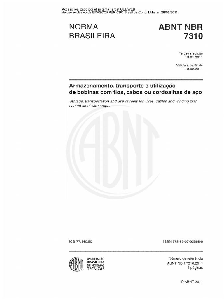 NBR 7310 - Transporte y Almacenamiento PDF | PDF