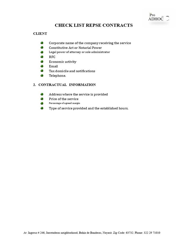 REPSE Contracts Checklist Guide | PDF