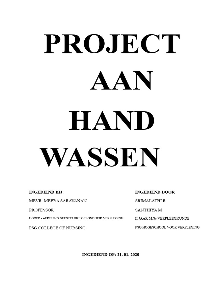 HANDWASSEN Inhoud Eind | PDF