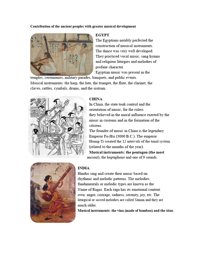 Contribution of the Ancient Peoples with Greater Musical Development ...