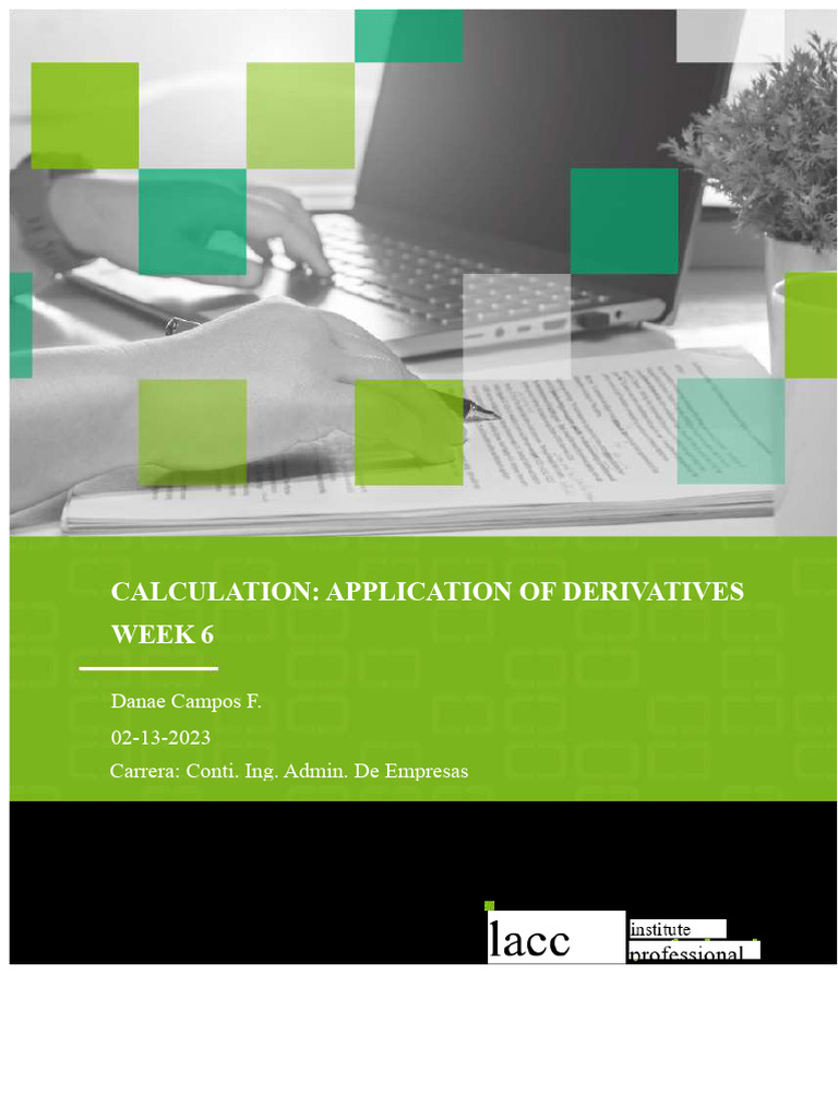 Task Week 6 IACC Calculus I - Application of Derivatives | PDF