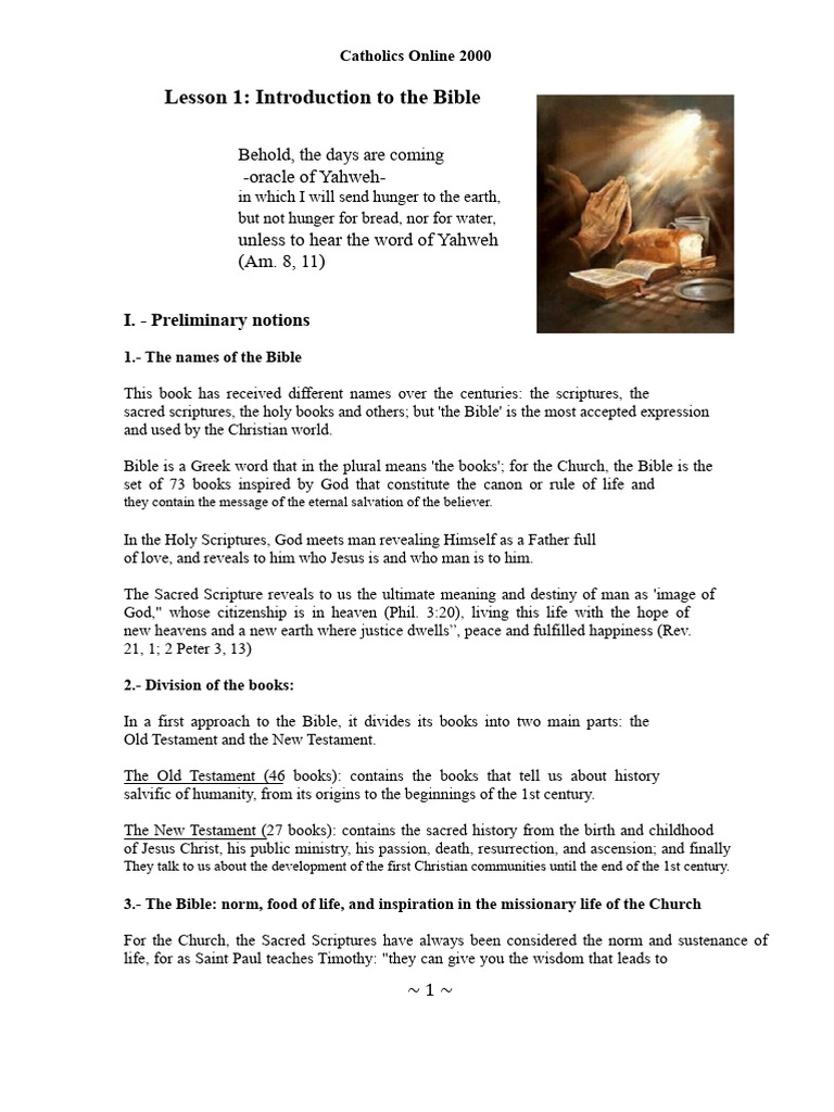 Introduction to the Bible for Catholics | PDF | Lectio Divina | Bible
