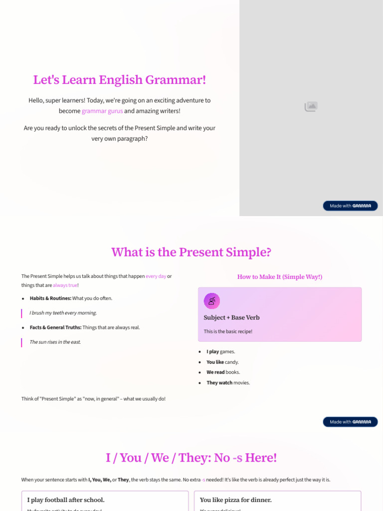 Mastering Present Simple Grammar | PDF | Subject (Grammar) | Word