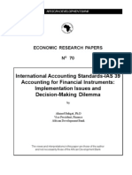 International Accounting Standards-IAS 39 Accounting For Financial Instruments: Implementation Issues and Decision-Making Dilemma