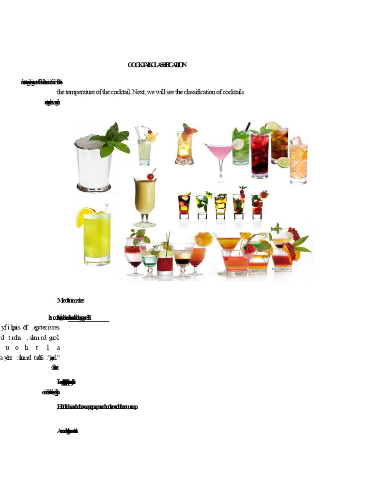 Cocktail Types by Temperature and Ingredients | PDF | Fermented Drinks ...