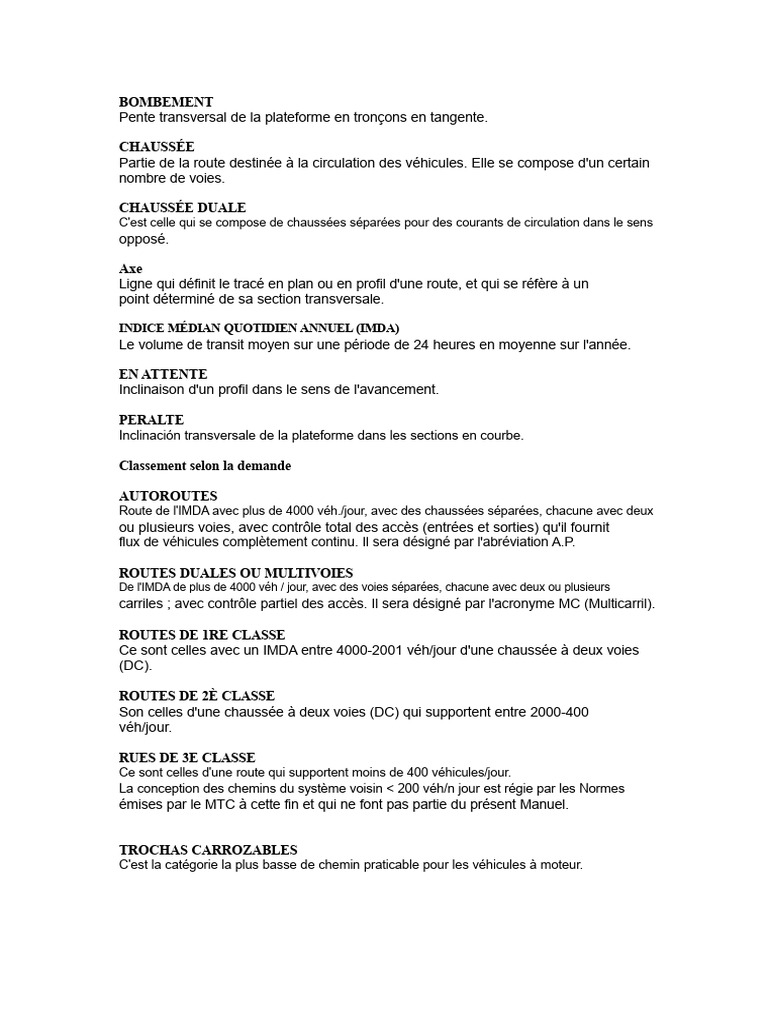 Classification et conception des routes | PDF | Route | Autoroute