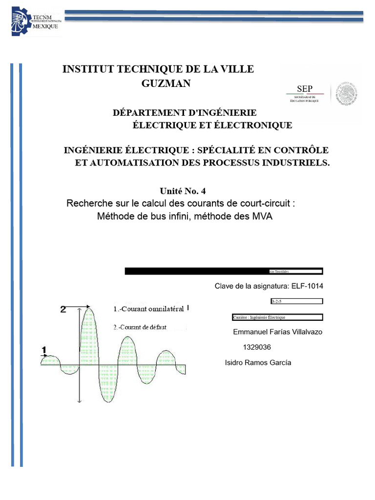 Calcul des courants de court-circuit MVA | PDF | Puissance (physique ...