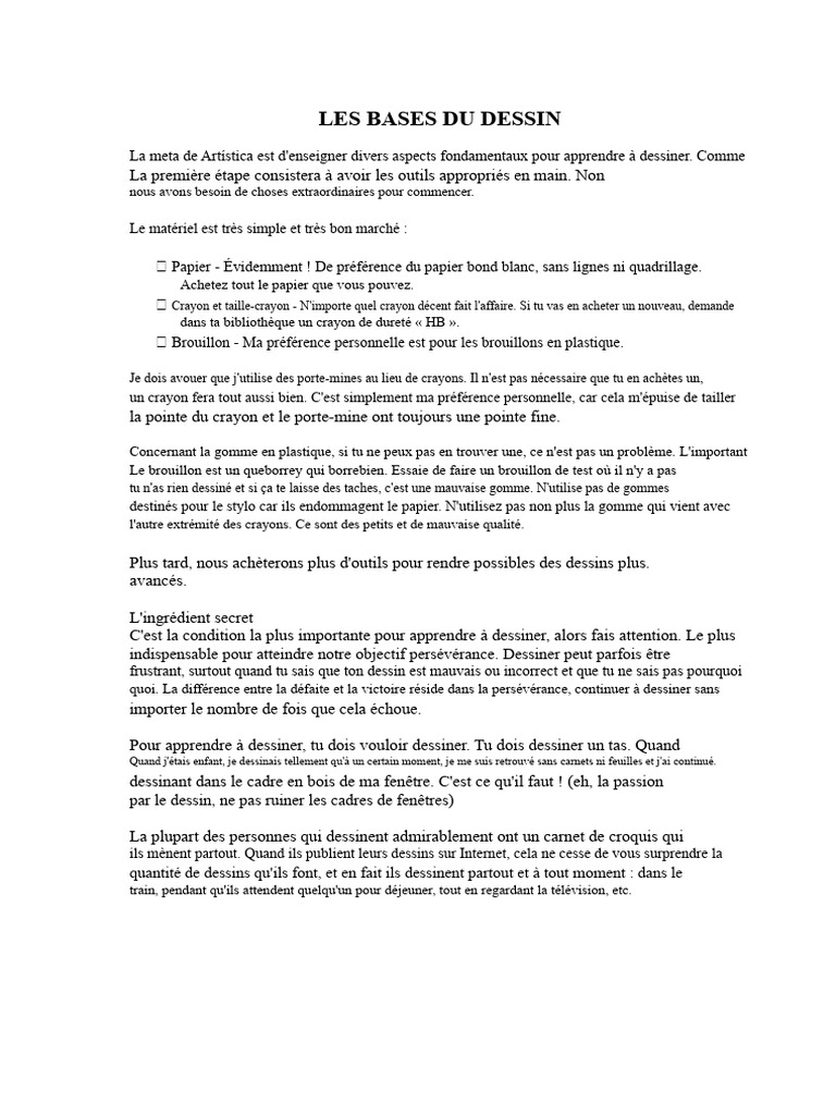 Apprendre les bases du dessin facilement | PDF | Dessin | Crayon