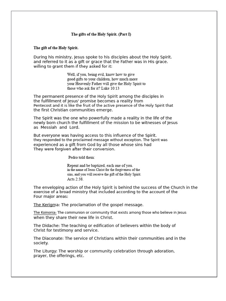 Understanding the Holy Spirit's Gifts | PDF | Spiritual Gift | Jesus