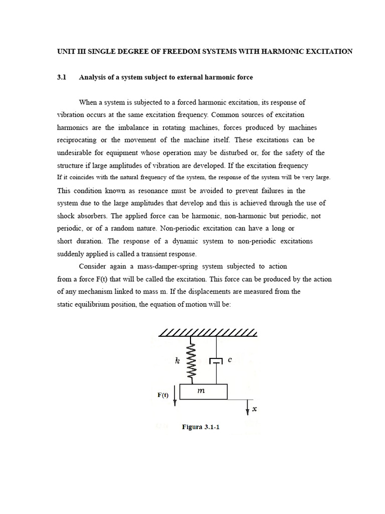 Single Degree of Freedom Systems With Harmonic Excitation | PDF ...