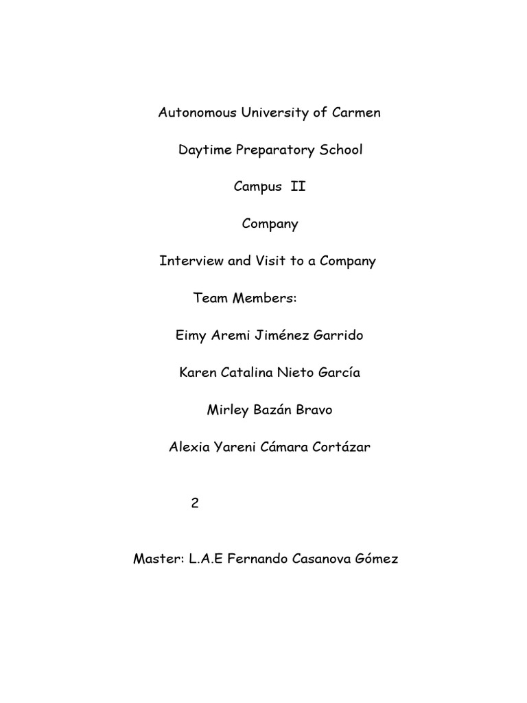 Report On The Interview and Visit To A Company | PDF