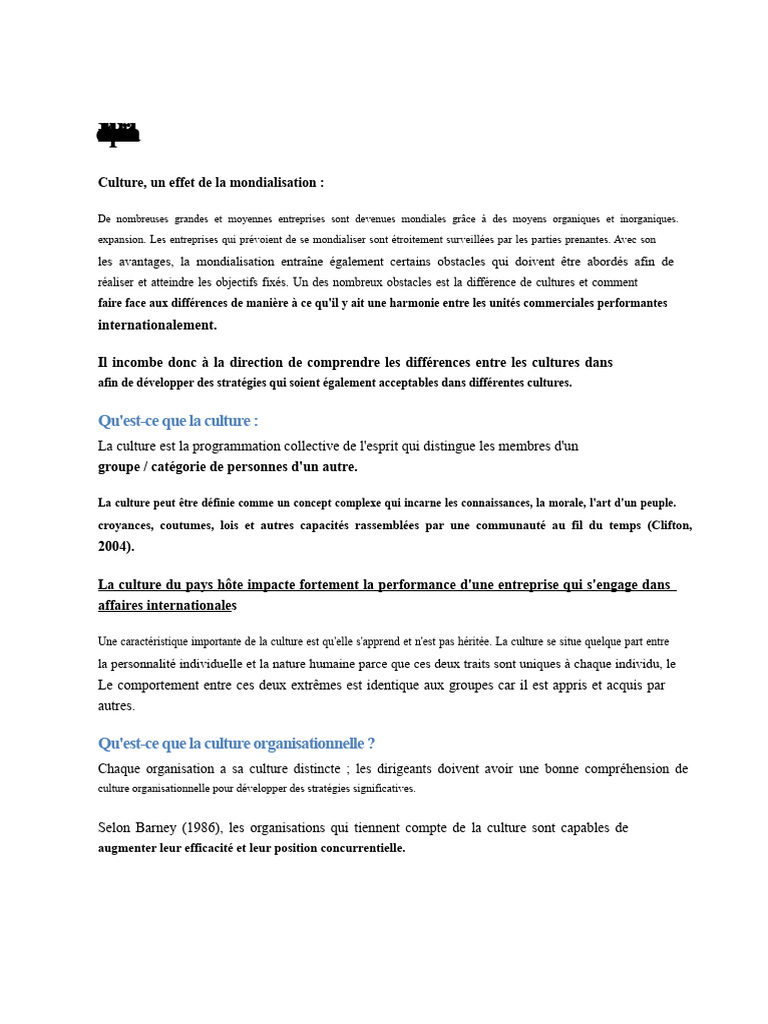 Impact de la culture sur la mondialisation | PDF | Business ...