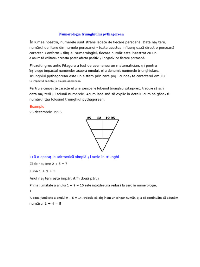 Numerologia Triunghiului Pythagorean | PDF