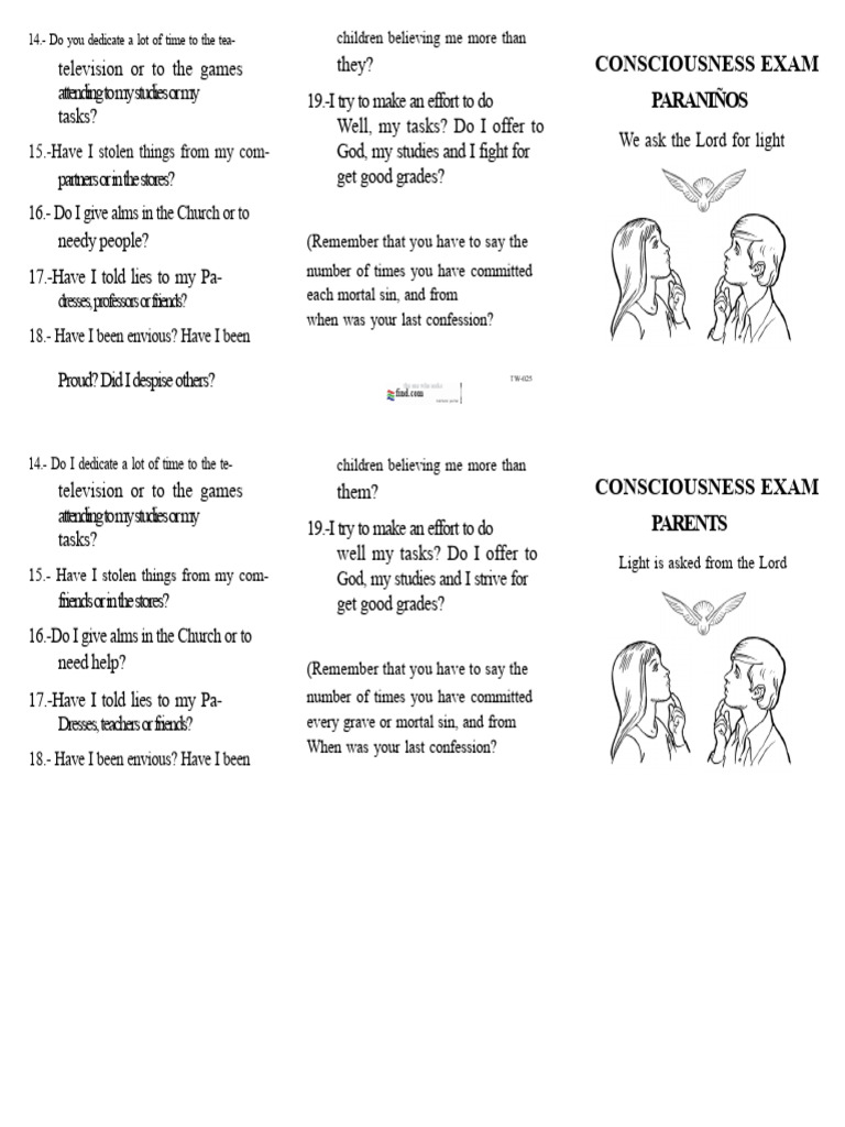 CTW 025 Conscience Exam For Children | PDF
