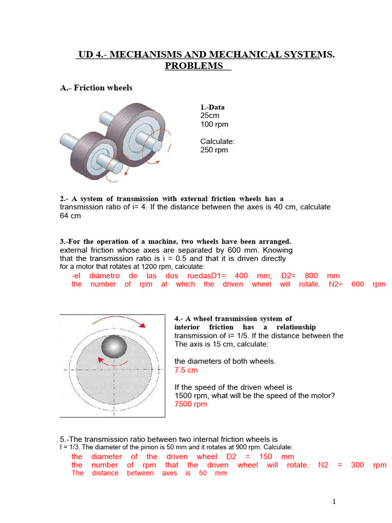 Mechanical Systems and Transmission Calculations | PDF | Gear | Torque