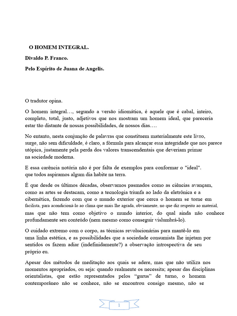 O Homem Integral: Autoconhecimento e Plenitude | PDF | Liberdade | Amor