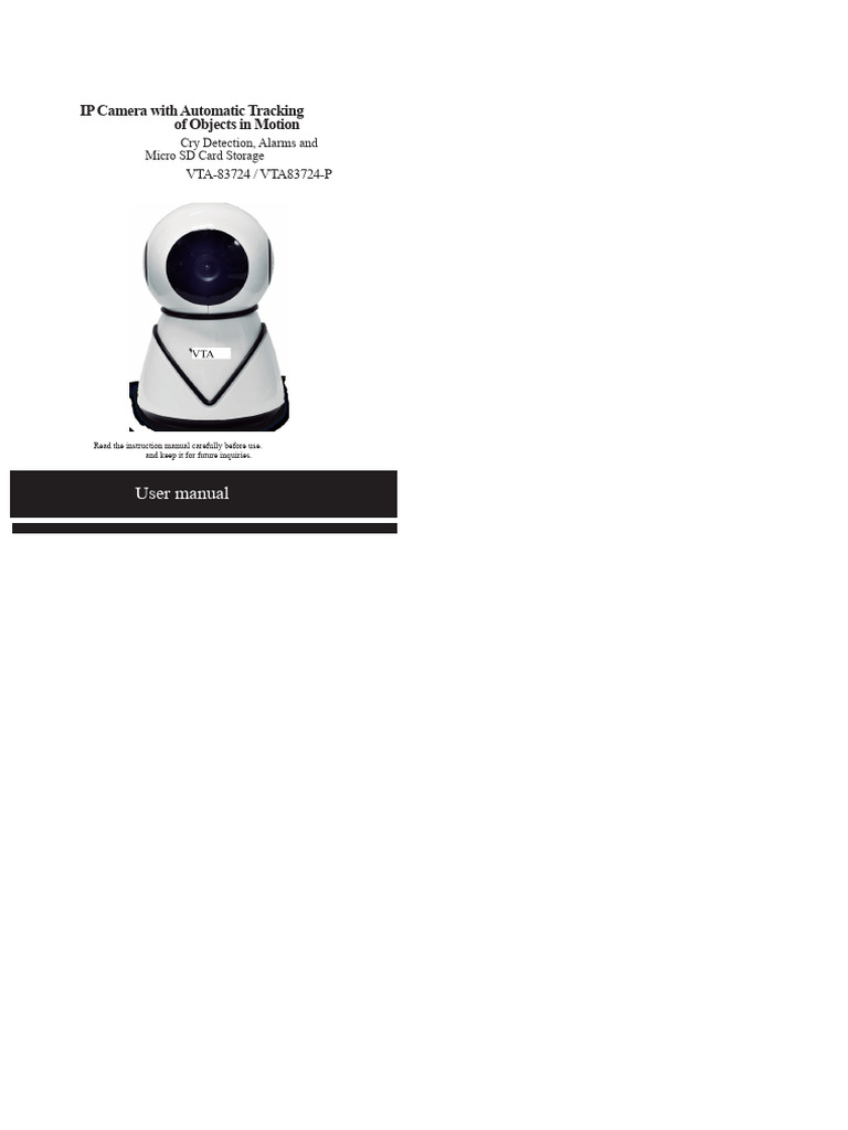 IP Camera VTA-83724 User Manual | PDF | Camera | Qr Code