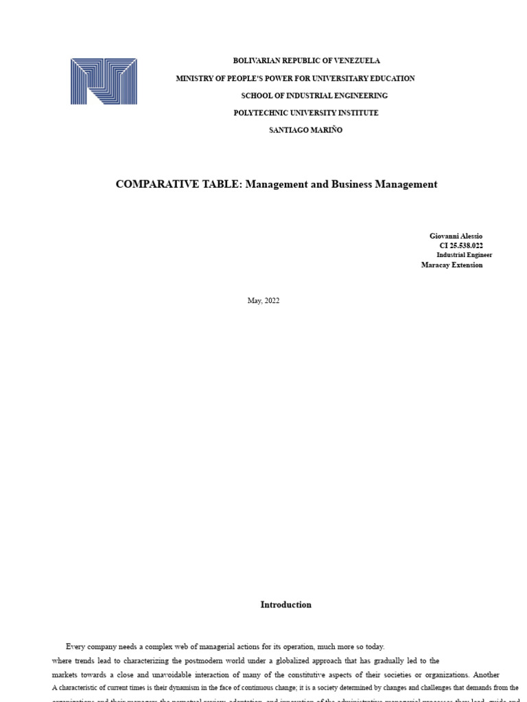 Comparative Management Strategies Overview | PDF | Goal | Leadership