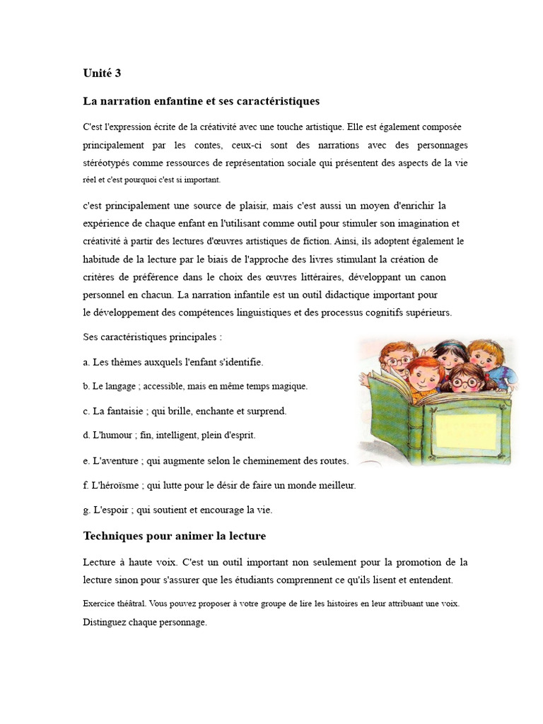 Caractéristiques de la narration enfantine | PDF | Fées | Créativité