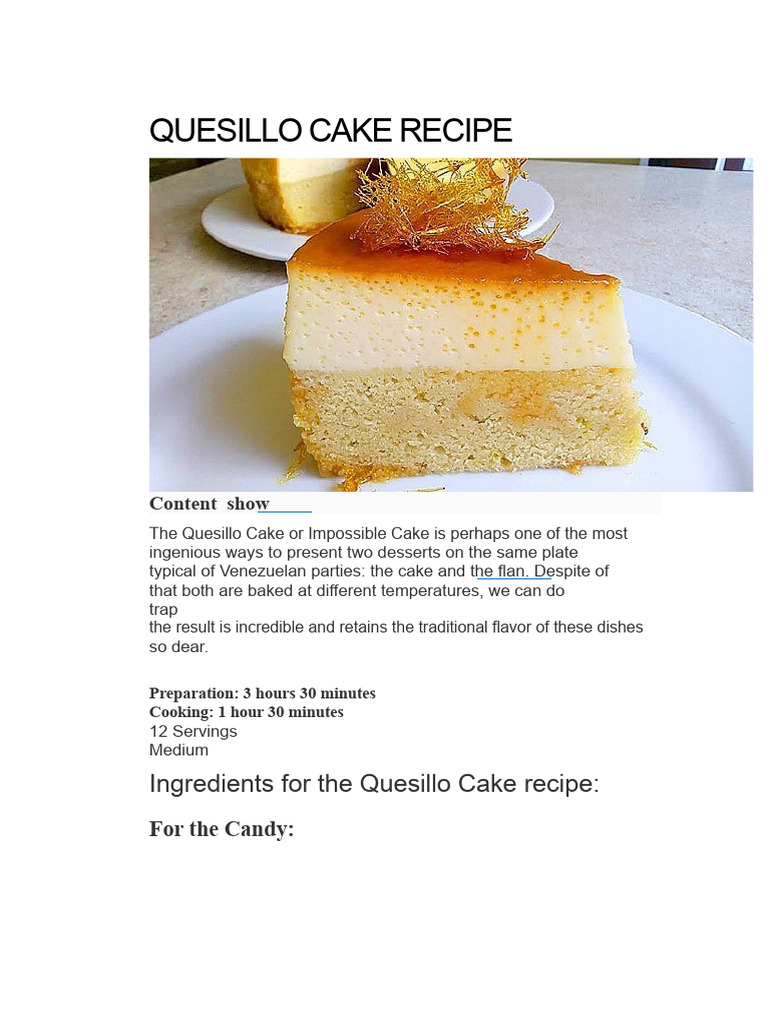 Cheese Cake Recipe | PDF | Cakes | Baking