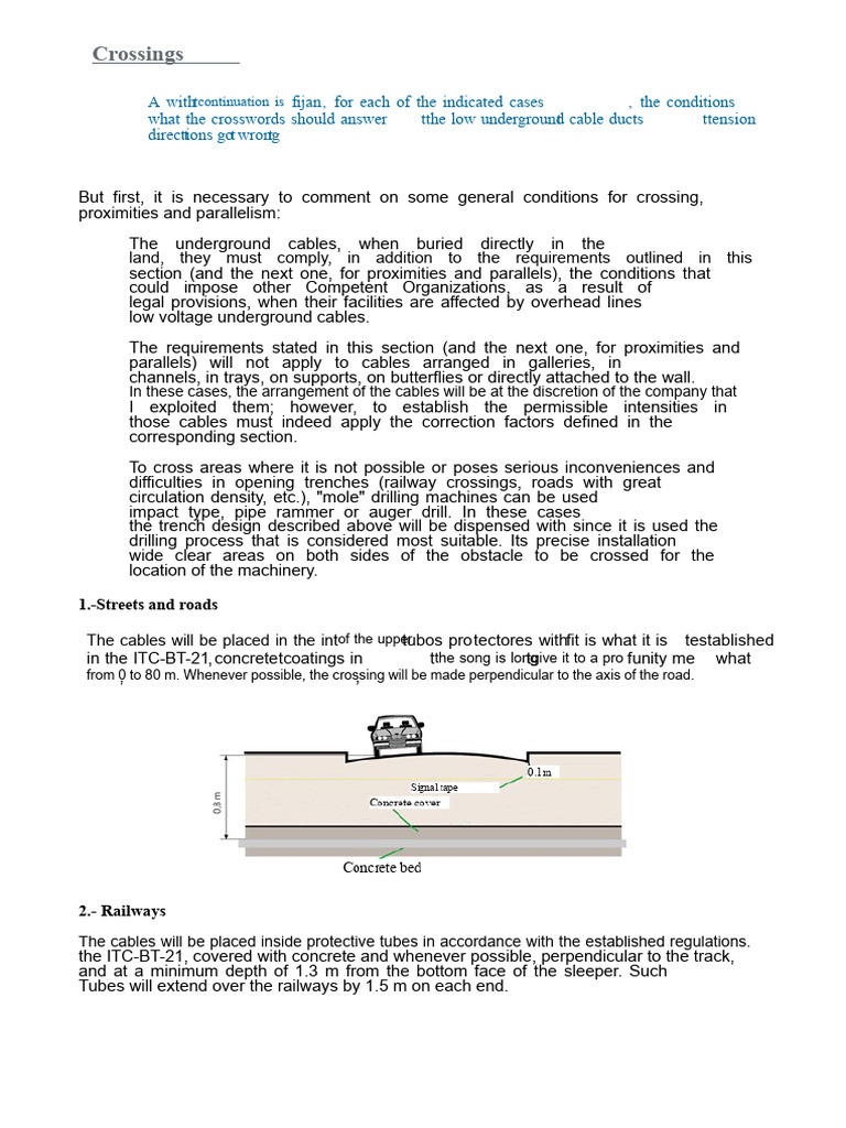 Guidelines for Underground Cable Crossings | PDF | Electrical Wiring ...