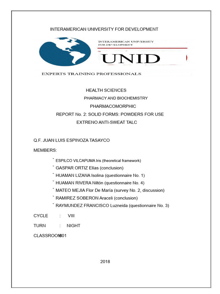 Anti-Sweat Talc Powder Report | PDF | Ethanol | Solubility