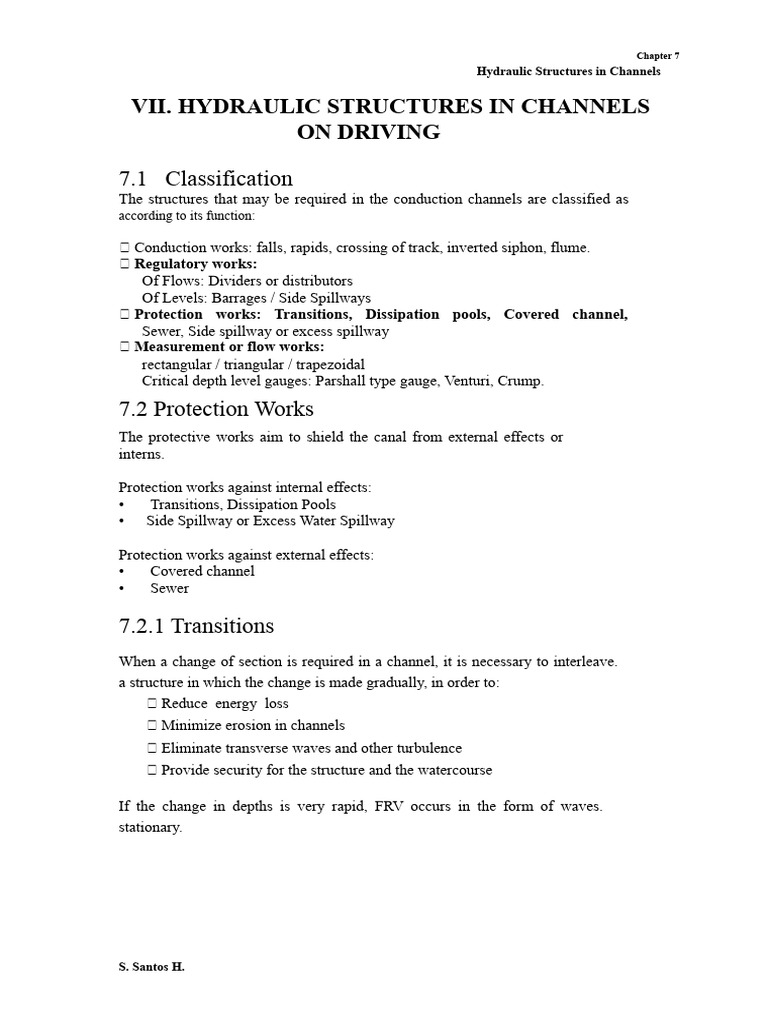 Hydraulic Structures in Channels Overview | PDF | Spillway | Mechanical ...