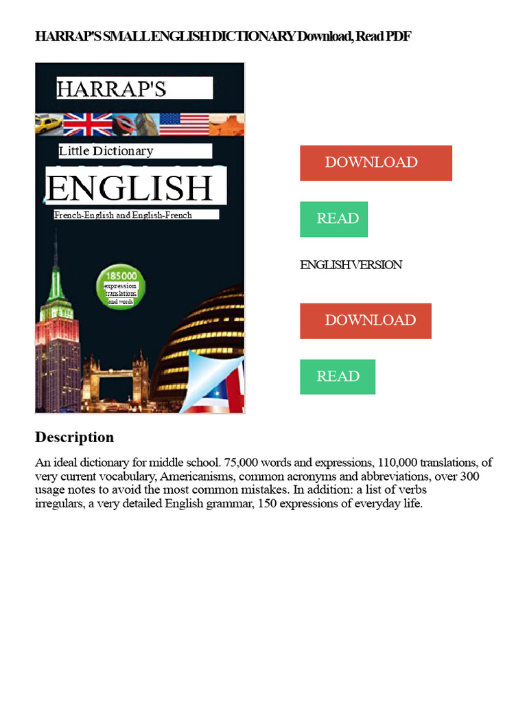 Harrap's Small English Dictionary PDF | PDF | Dictionary | English Language