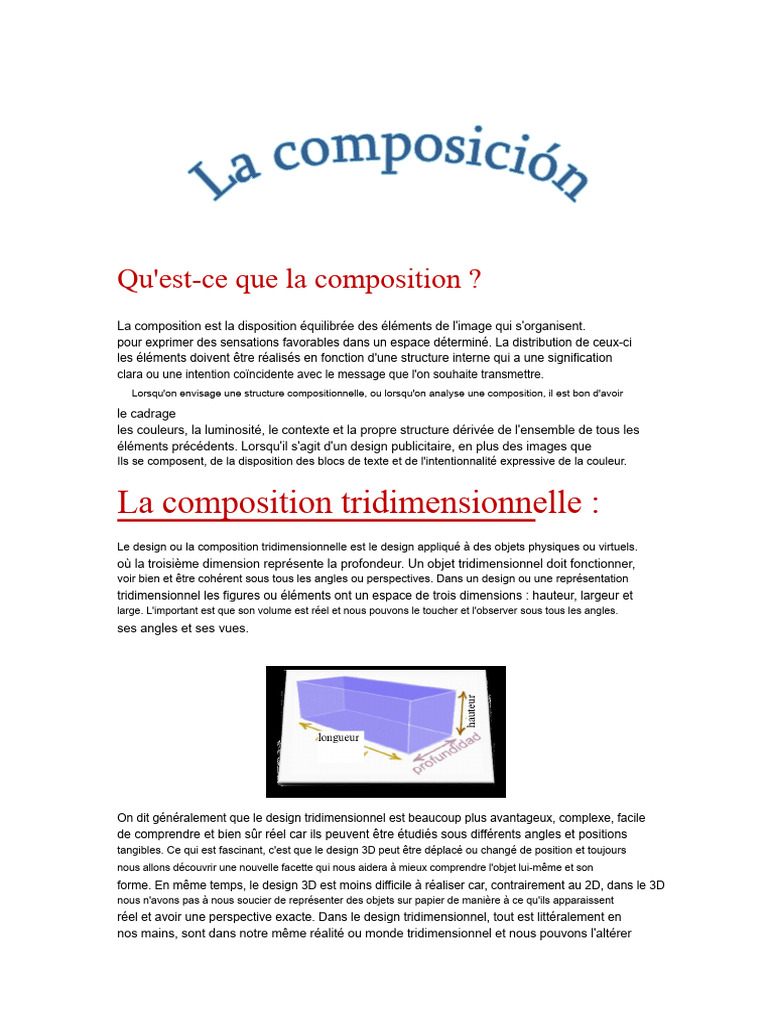 Comprendre la composition tridimensionnelle | PDF | Infographie ...