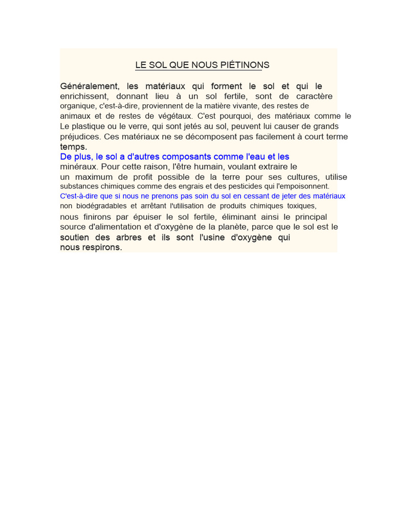 Protection du sol et de l'environnement | PDF