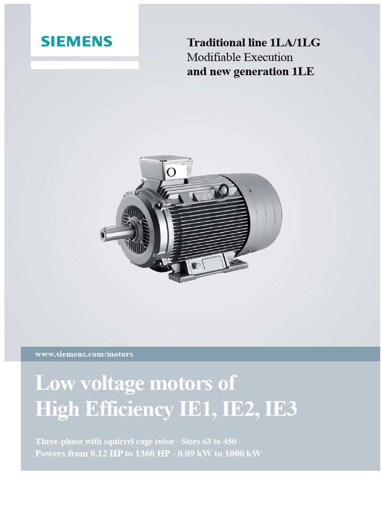 Siemens Low Voltage Motor Overview | PDF | Insulator (Electricity ...