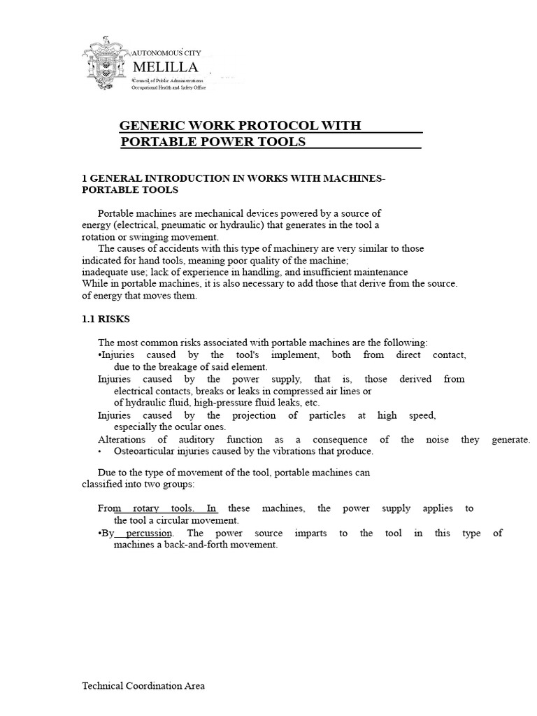 Portable Power Tool Safety Protocols | PDF | Grinding (Abrasive Cutting ...