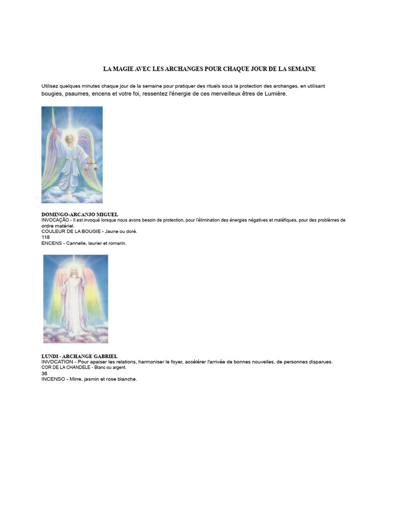 Rituels Quotidiens avec les Archanges | PDF