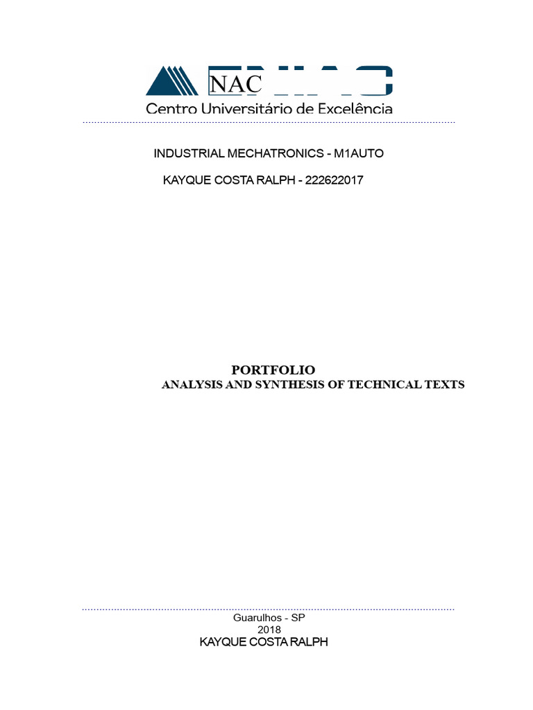 Industrial Mechatronics Portfolio Analysis | PDF | Pump | Machines
