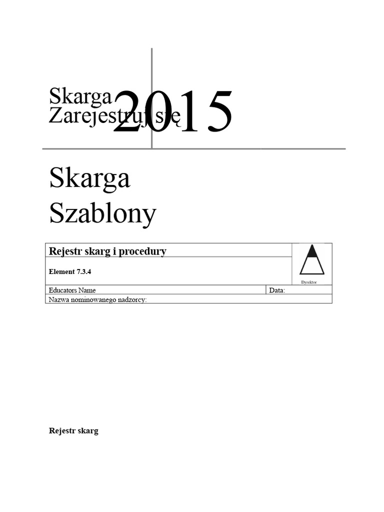 Rejestr Skarg I Szablony | PDF