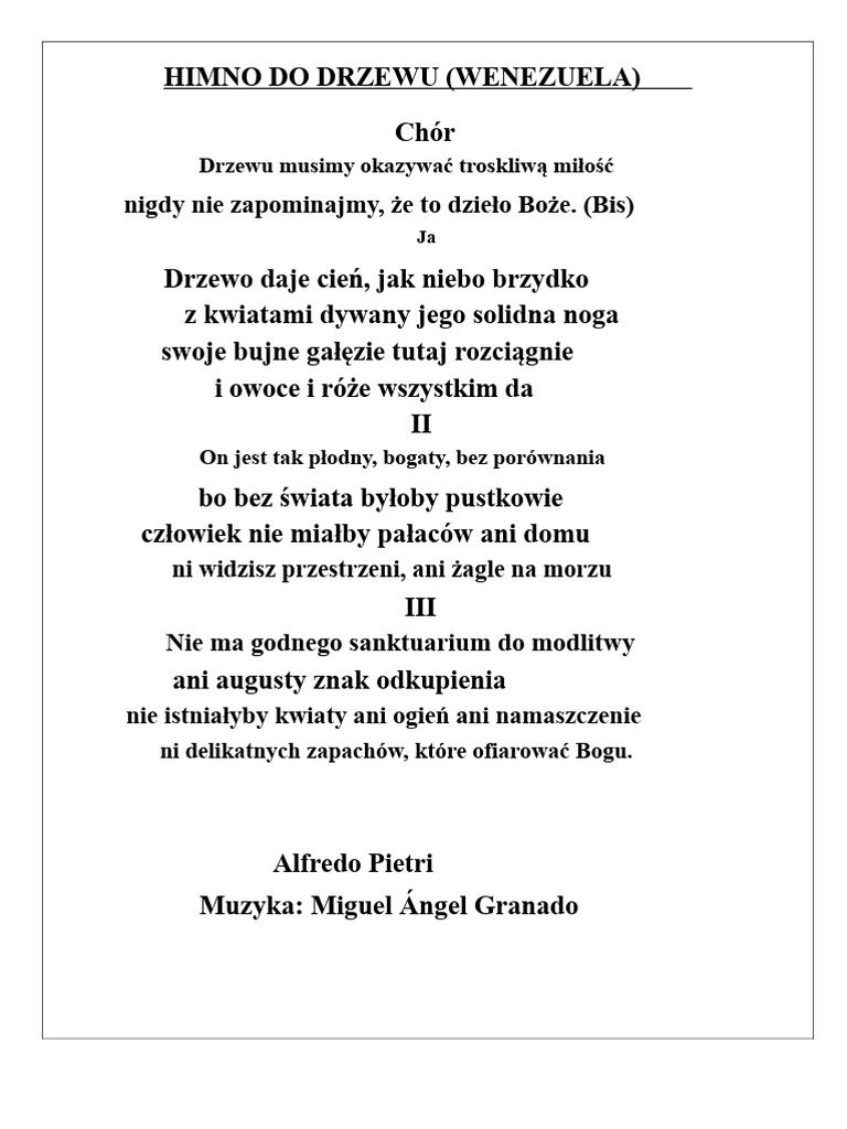Hymna Do Drzewa | PDF