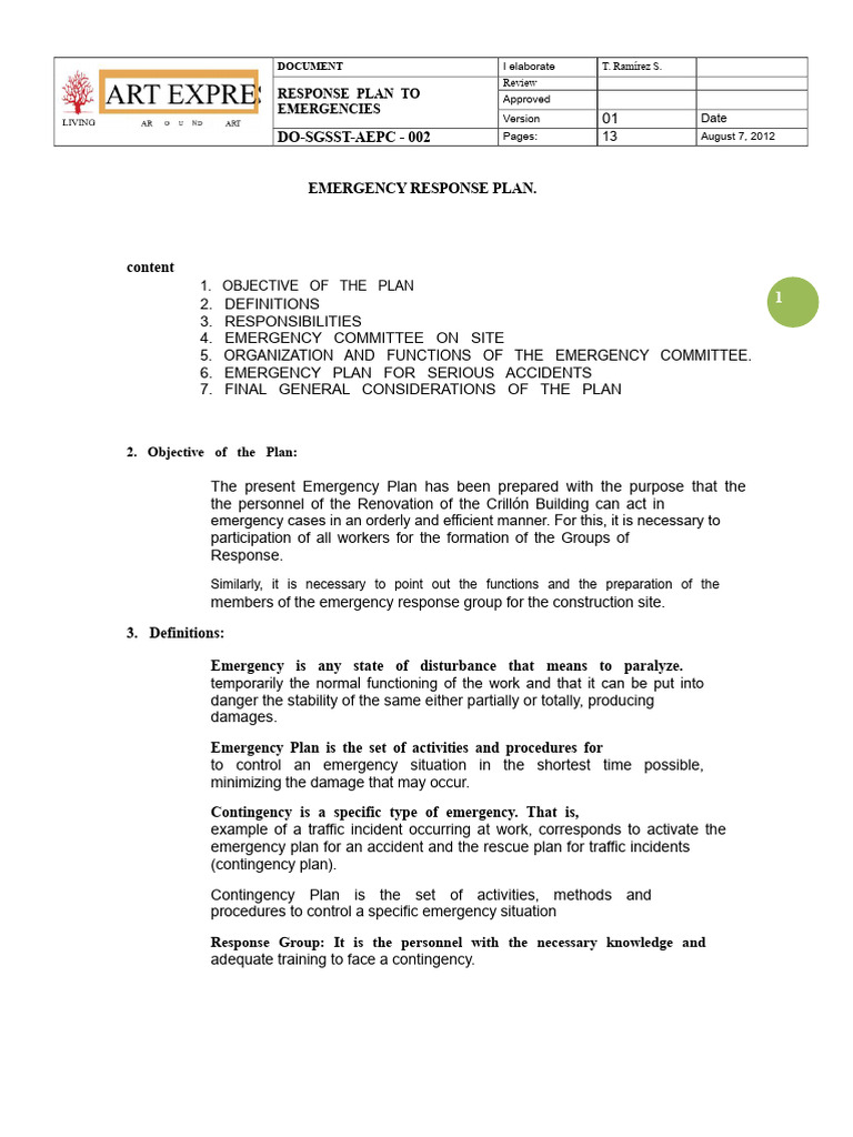 Emergency Response Plan Overview | PDF | Emergency | Emergency Management