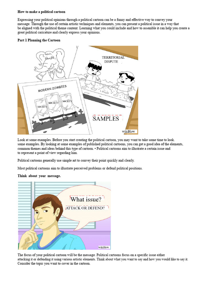 How to Create a Political Cartoon | PDF | Cartoon | Caricature