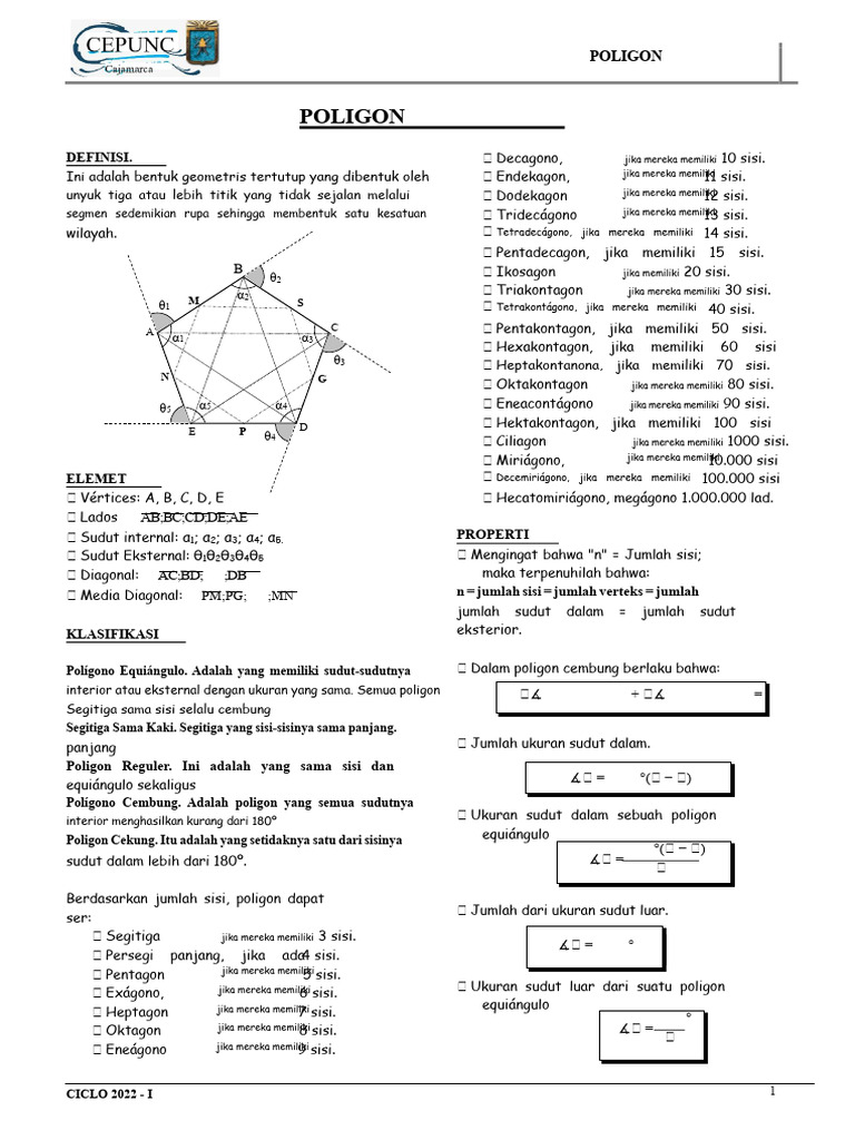 Jenis dan Properti Poligon Geometris | PDF