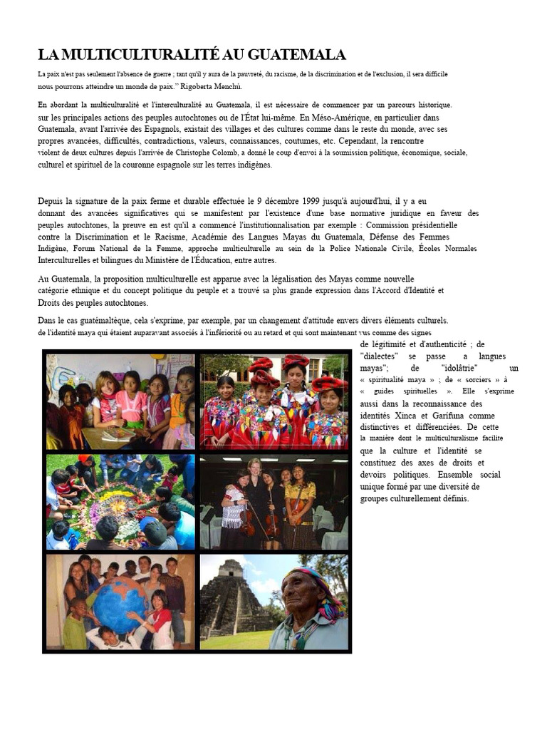 Multiculturalité et identité au Guatemala | PDF | Guatemala ...