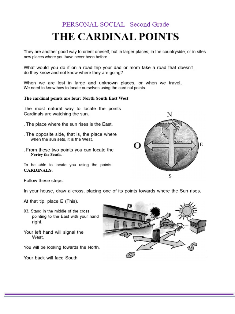 The Cardinal Points For Second Grade | PDF