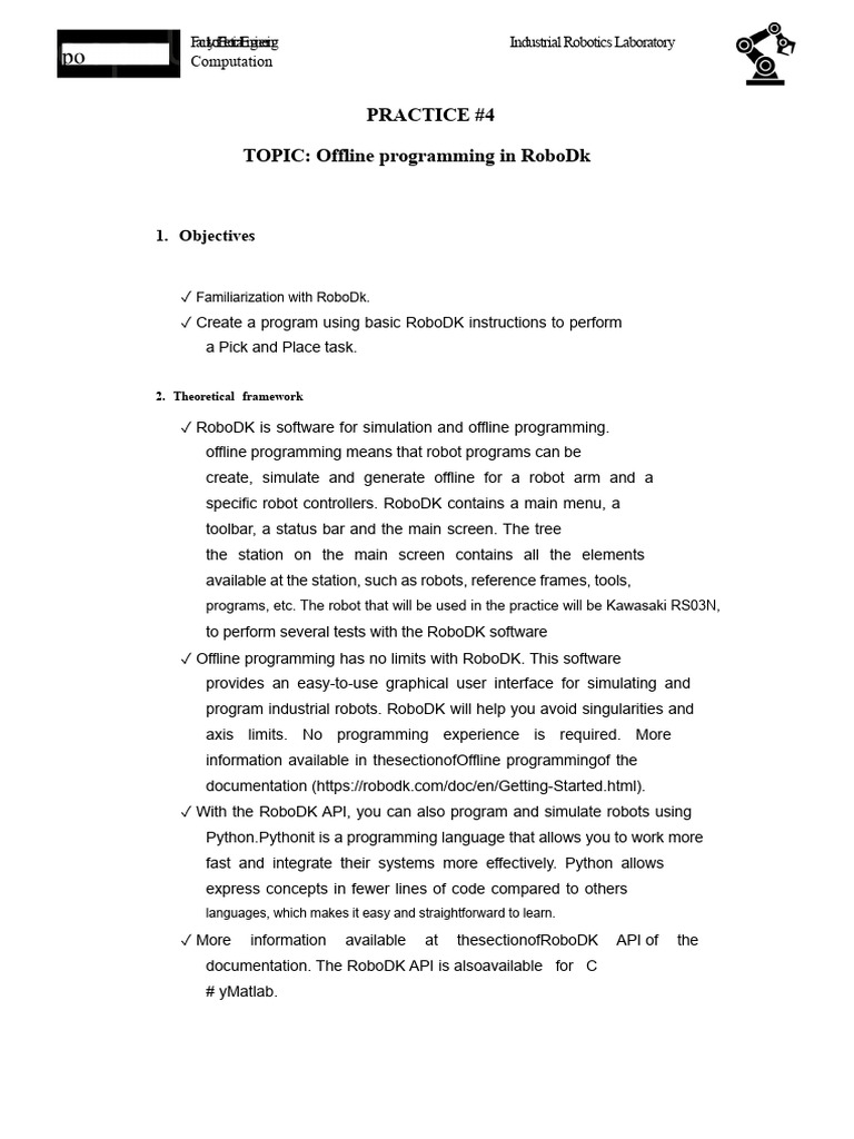 Offline Programming with RoboDK Guide | PDF | Computer Programming ...