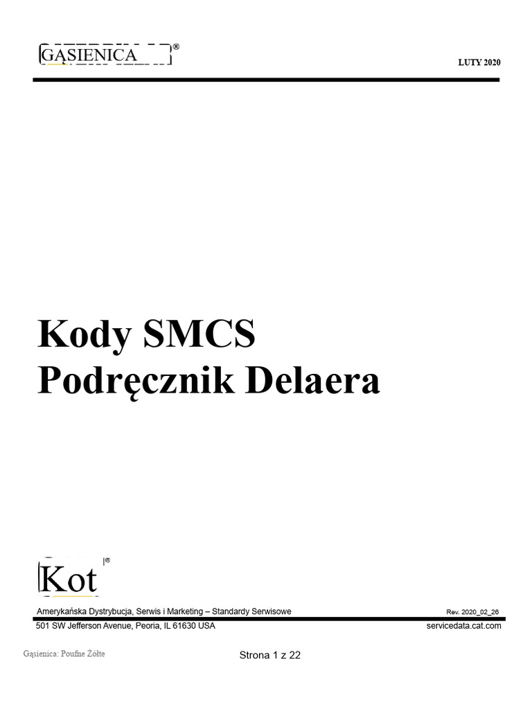 Podręcznik Dla Dealerów Kodów SMCS | PDF