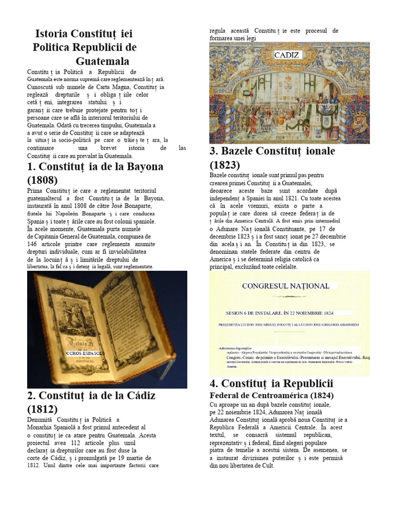 Istoria Constituției Politice A Republicii Guatemala | PDF