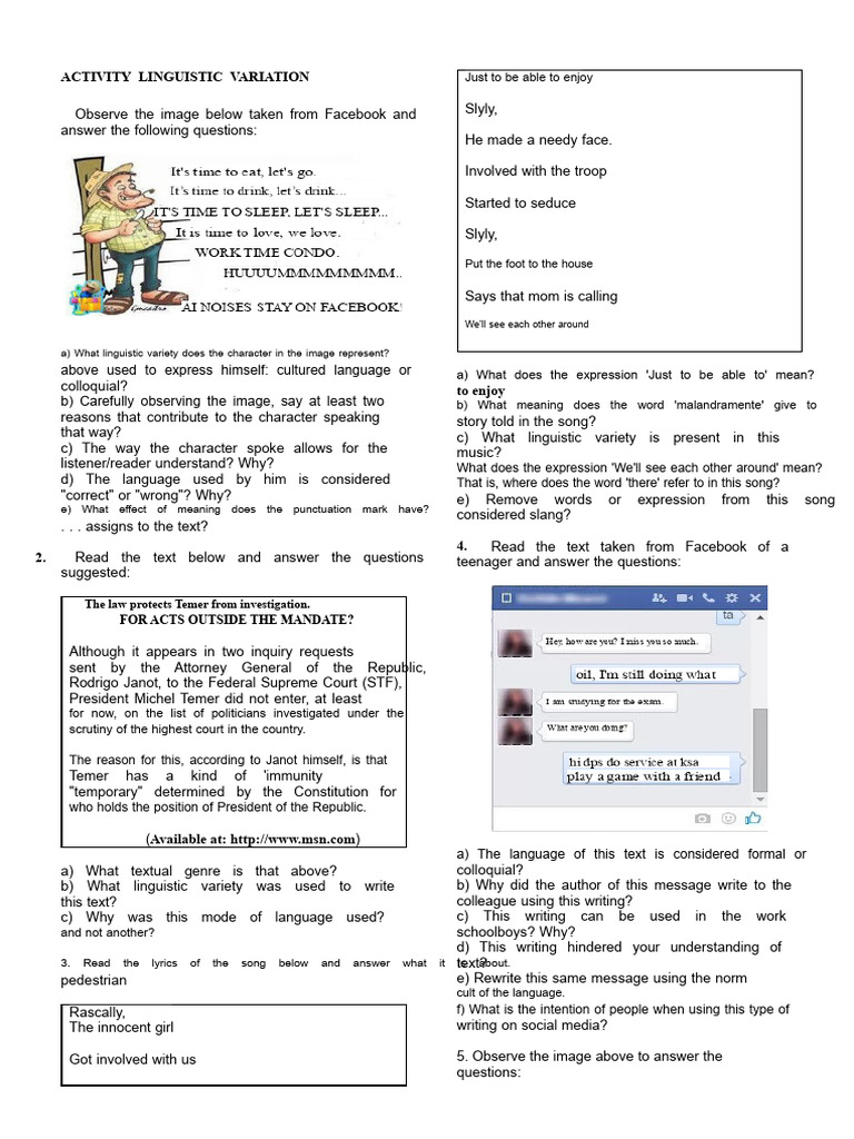 Linguistic Variation in Social Contexts | PDF | Linguistics | Slang