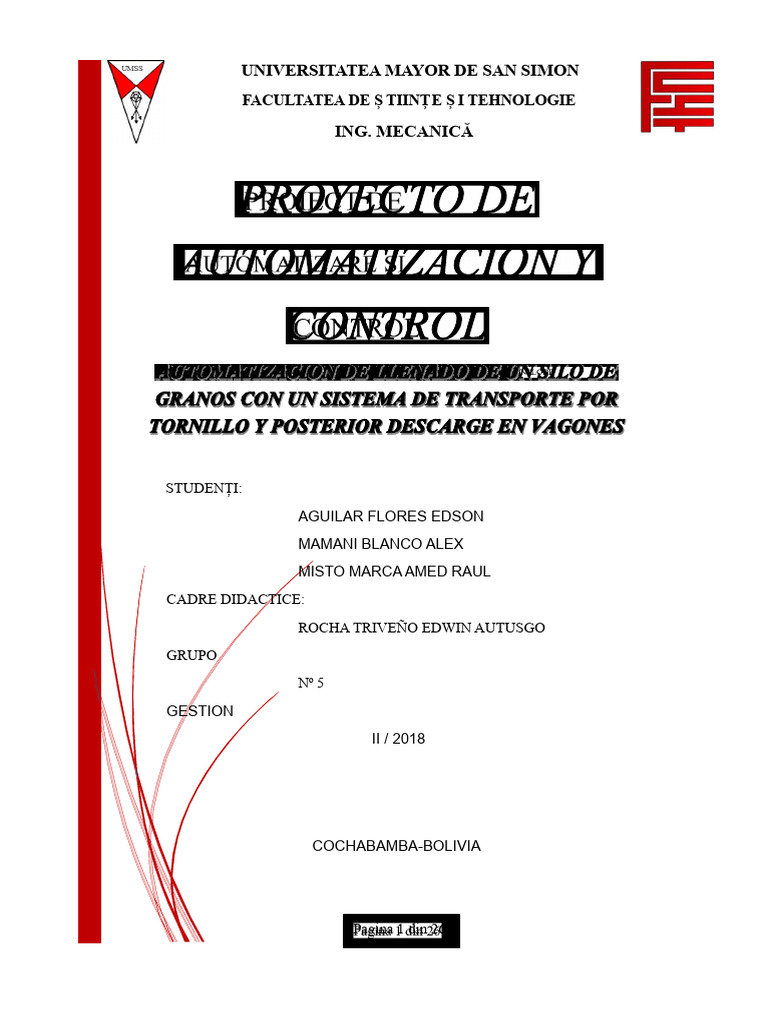 Automatizarea Unui Siloz de Stocare PDF | PDF